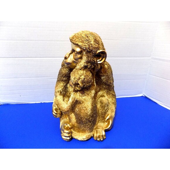 NEW Monkey & Baby Ape Statue Figurine Home Decor Chimp Gorilla - Picture 3 of 6